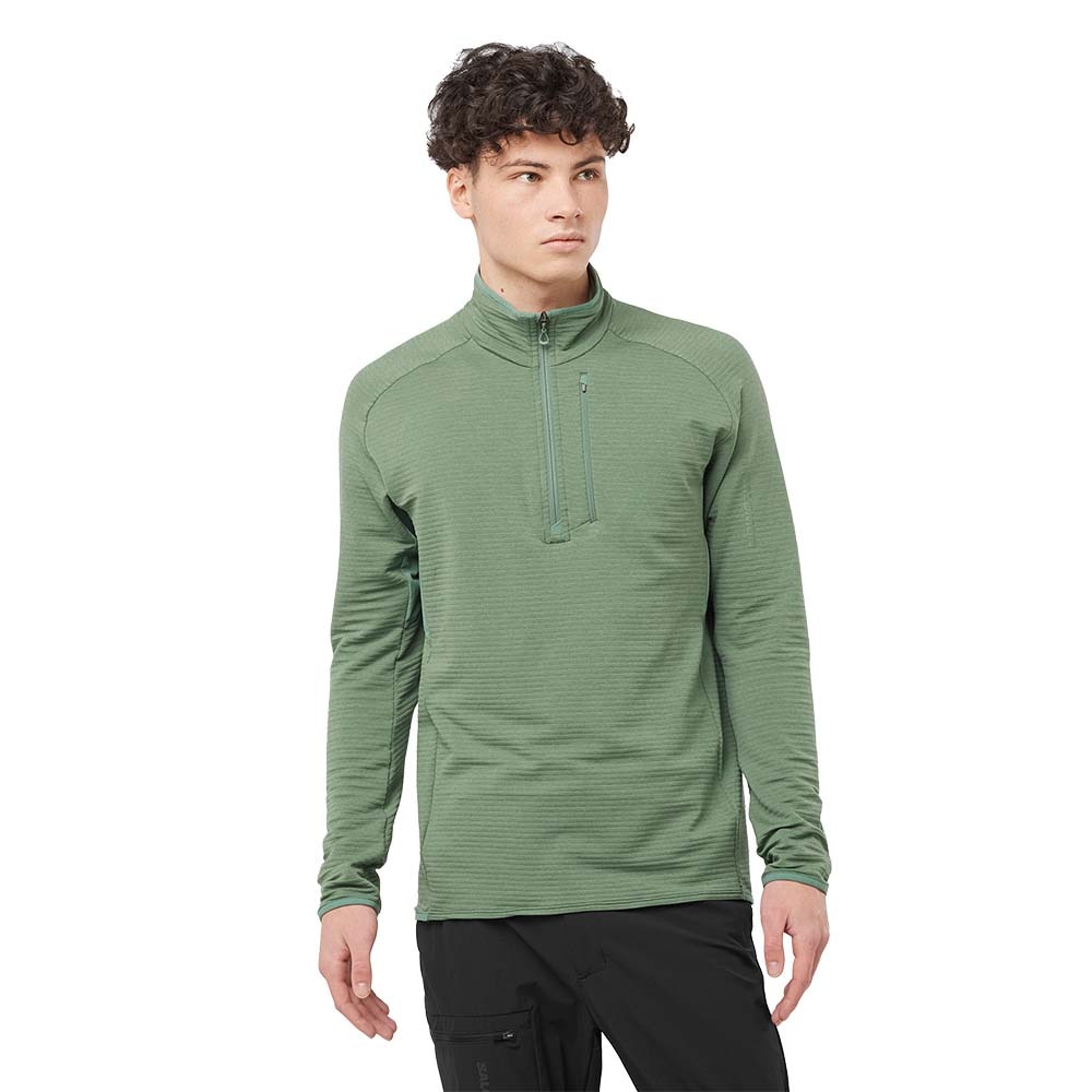 Salomon Essential Lightwarm Fleecegenser Herre Grønn