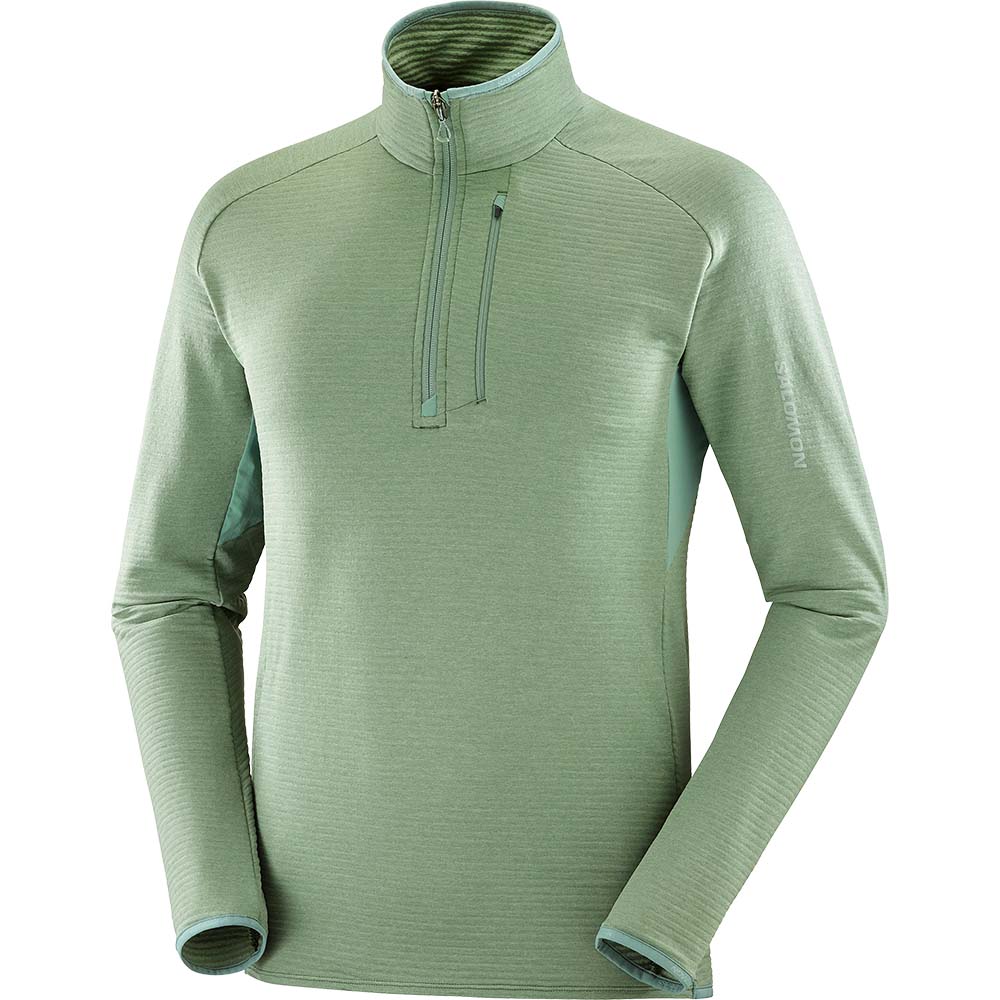 Salomon Essential Lightwarm Fleecegenser Herre Grønn