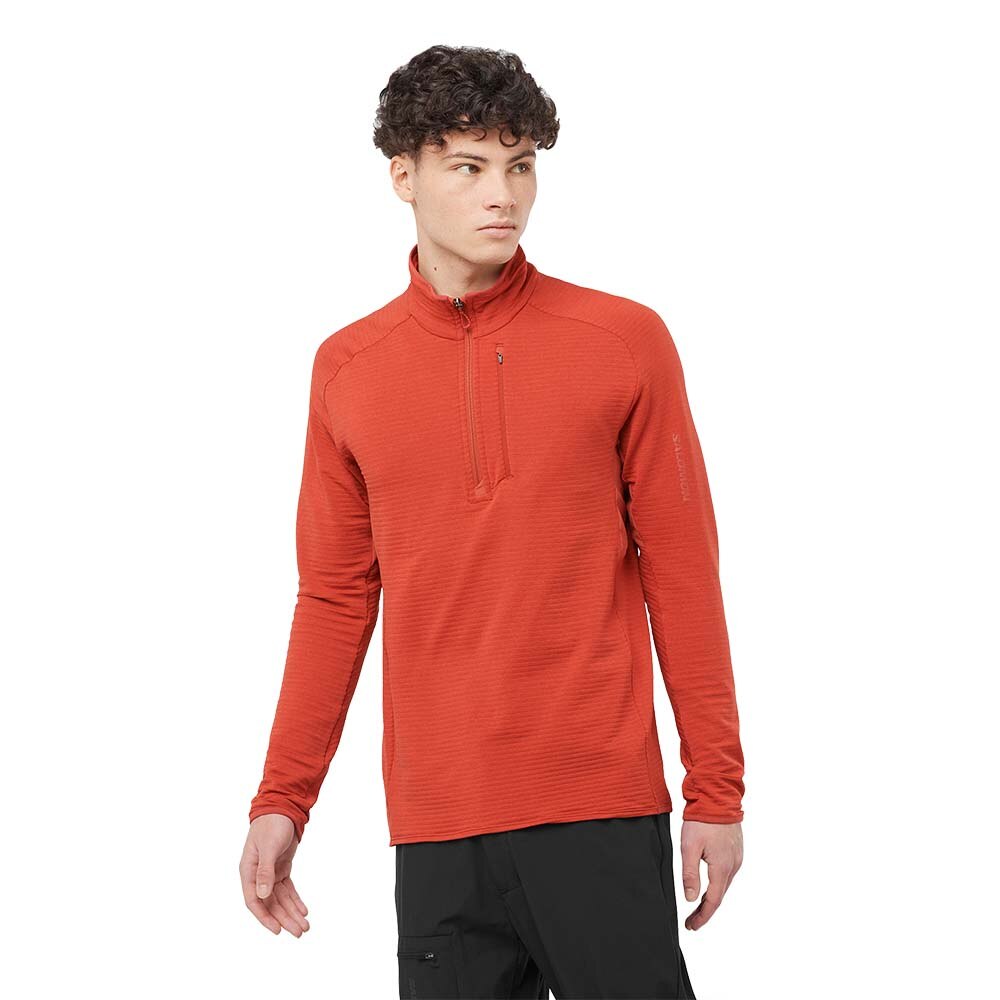 Salomon Essential Lightwarm Fleecegenser Herre Rød