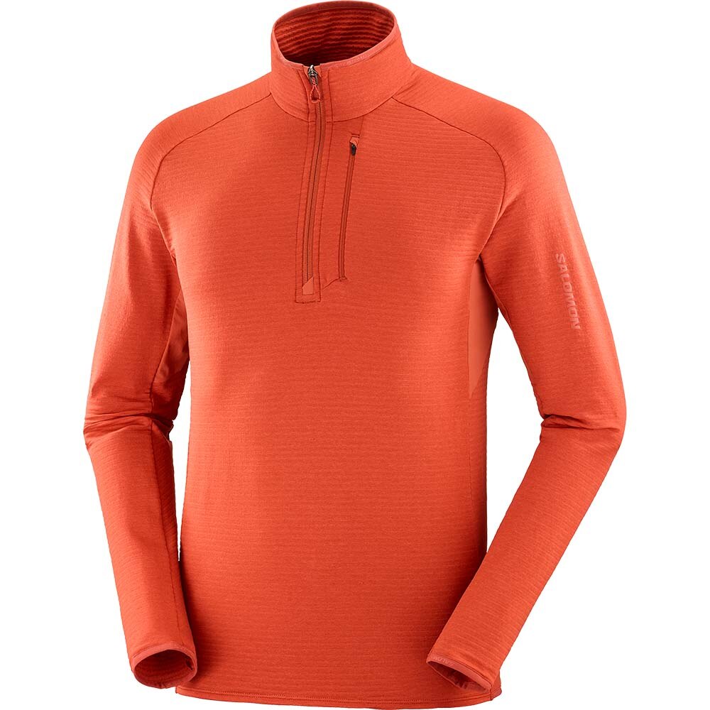 Salomon Essential Lightwarm Fleecegenser Herre Rød