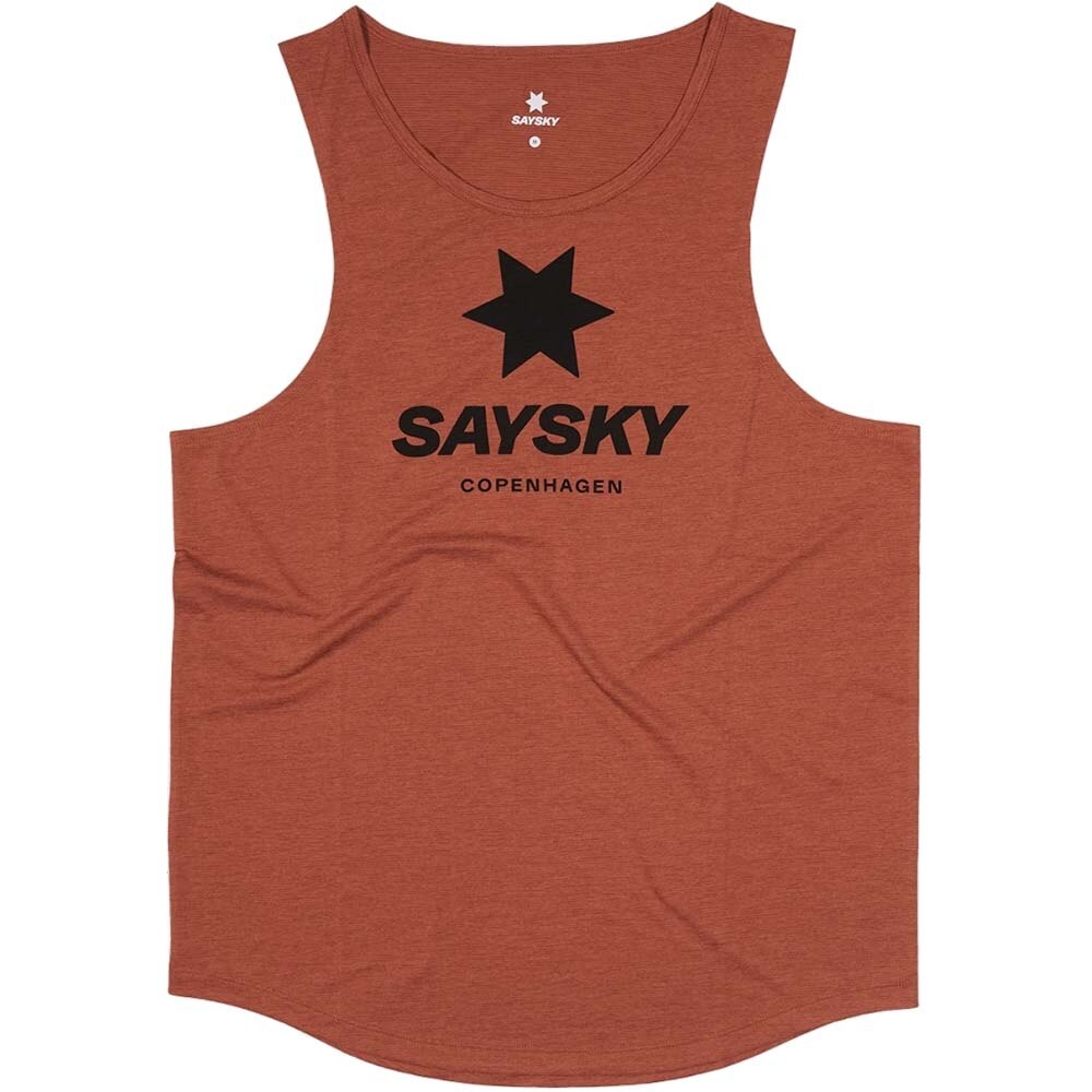 Saysky Combat Logo Singlet Herre Rød/Oransje