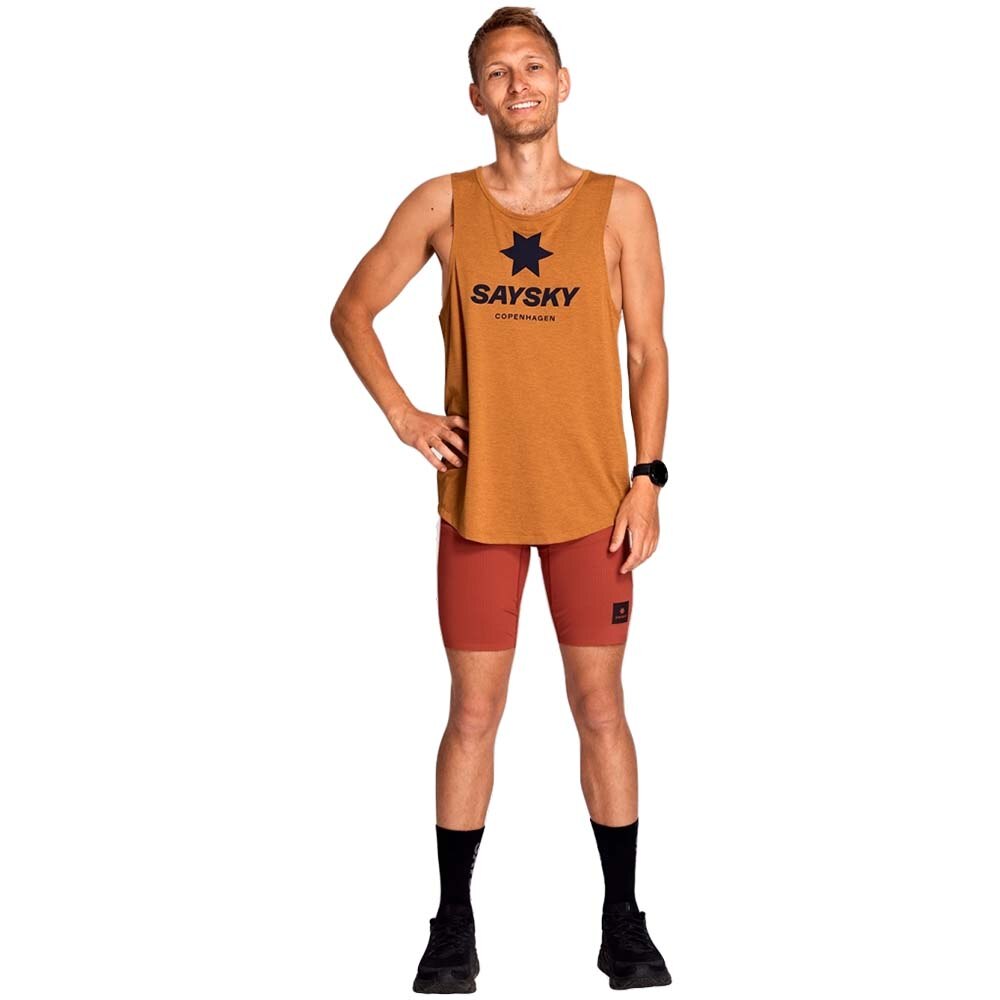 Saysky Combat Logo Singlet Herre Oransje