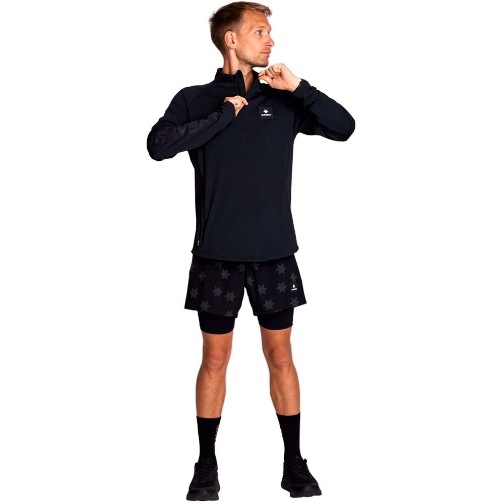 Saysky Star Reflective Pace 2in1 5in Løpeshorts Herre Sort