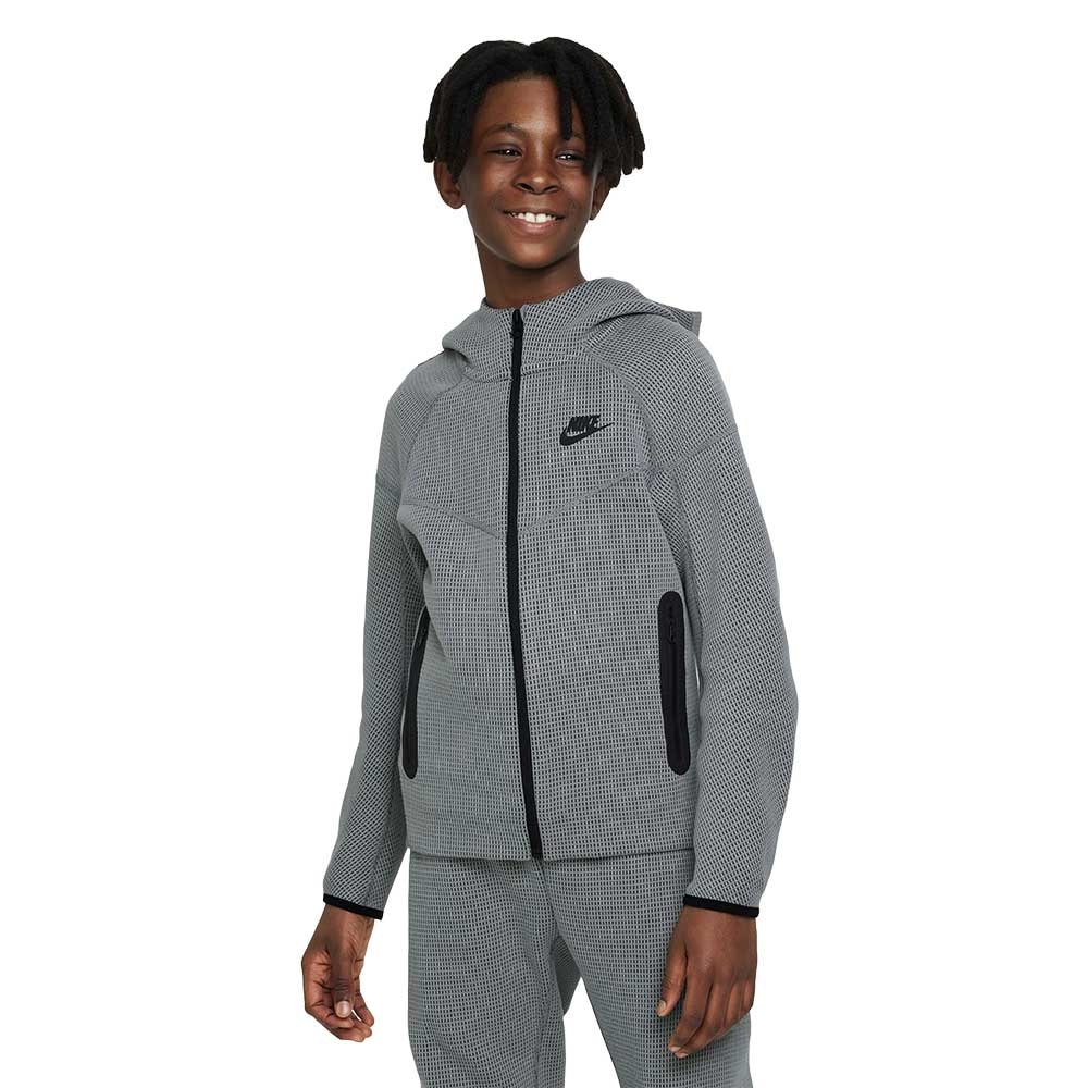 Nike NSW Tech Fleece Winterized Hettegenser Barn Grå/Sort