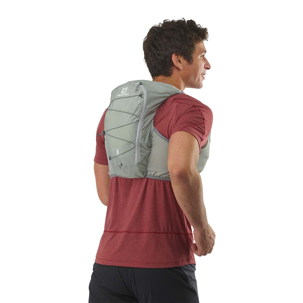 Salomon Active Skin 8 Løpevest Grå/Grønn