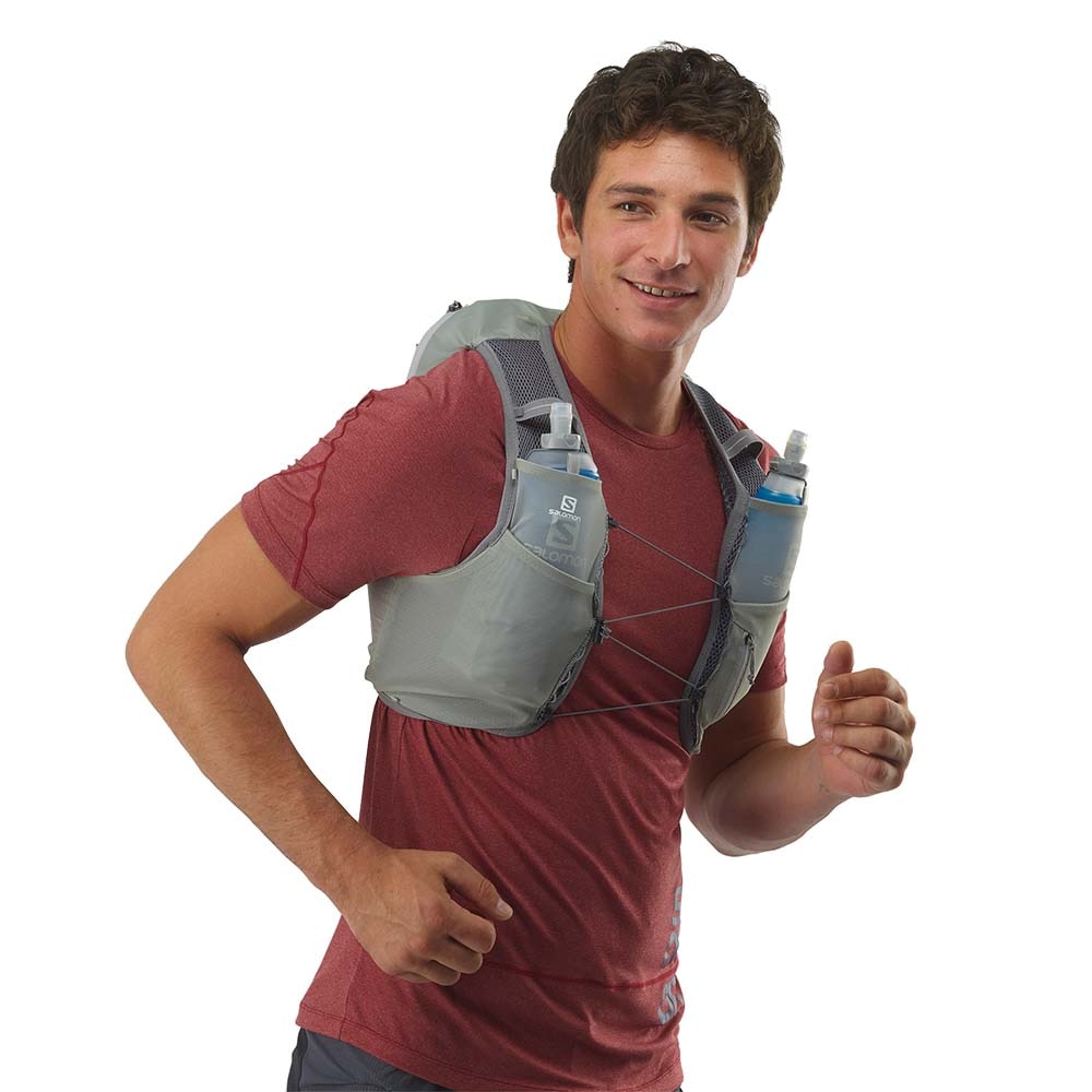 Salomon Active Skin 8 Løpevest Grå/Grønn