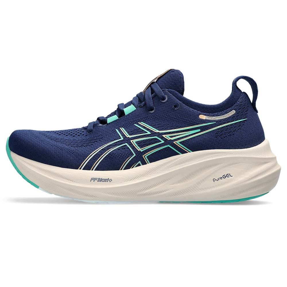 Asics Gel-Nimbus 26 Joggesko Dame Marine/Turkis