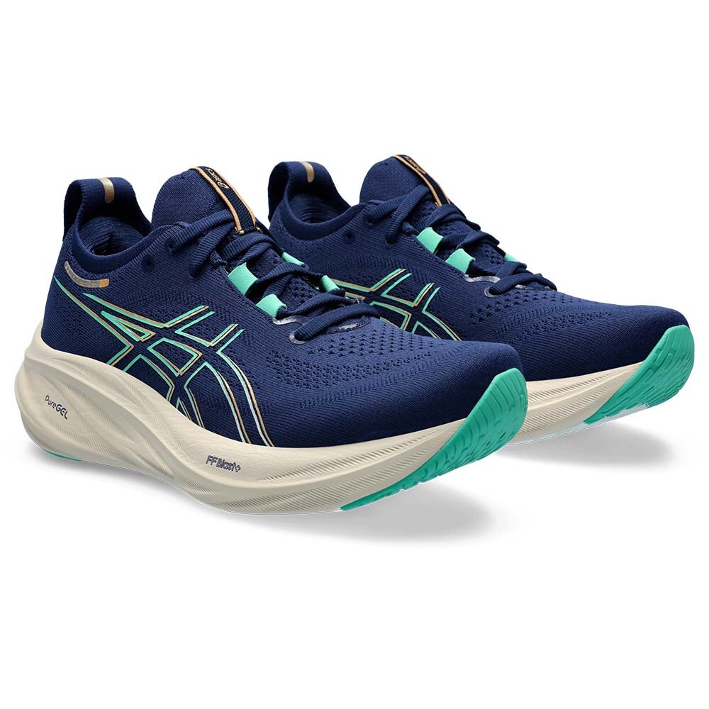 Asics Gel-Nimbus 26 Joggesko Dame Marine/Turkis