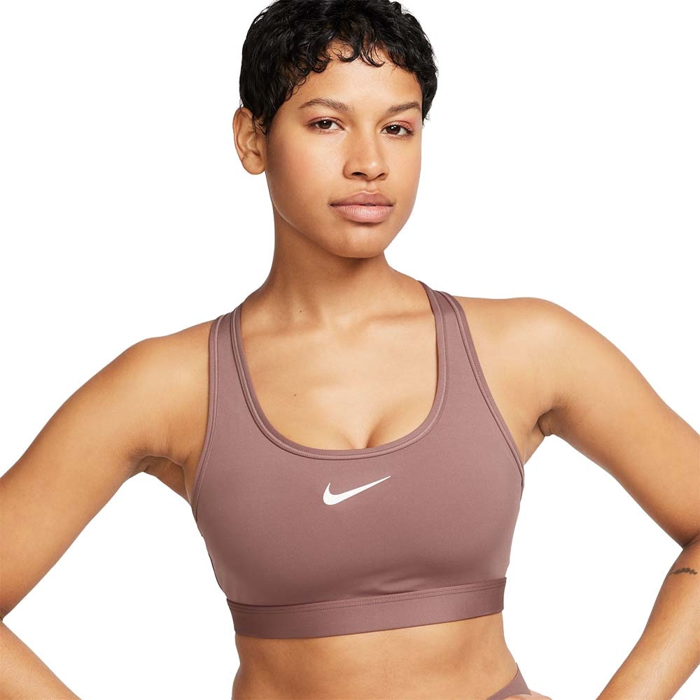 Nike Swoosh Medium-Support Sports-BH Rosa