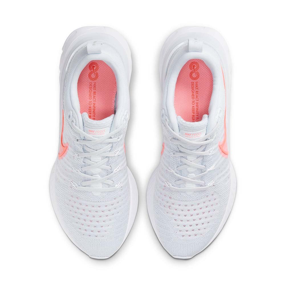 Nike React Infinity Run Flyknit 2 Joggesko Dame Hvit/Grå