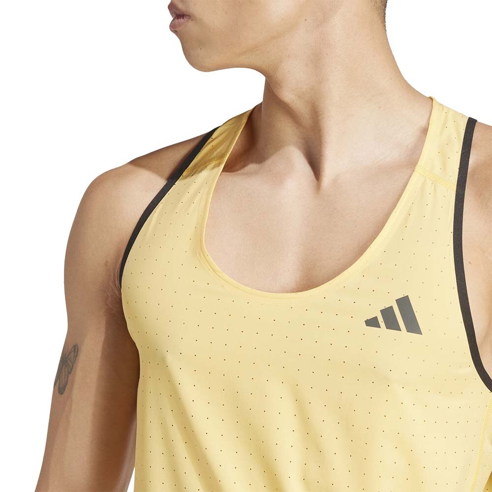 Adidas Adizero Running Singlet Herre Gul