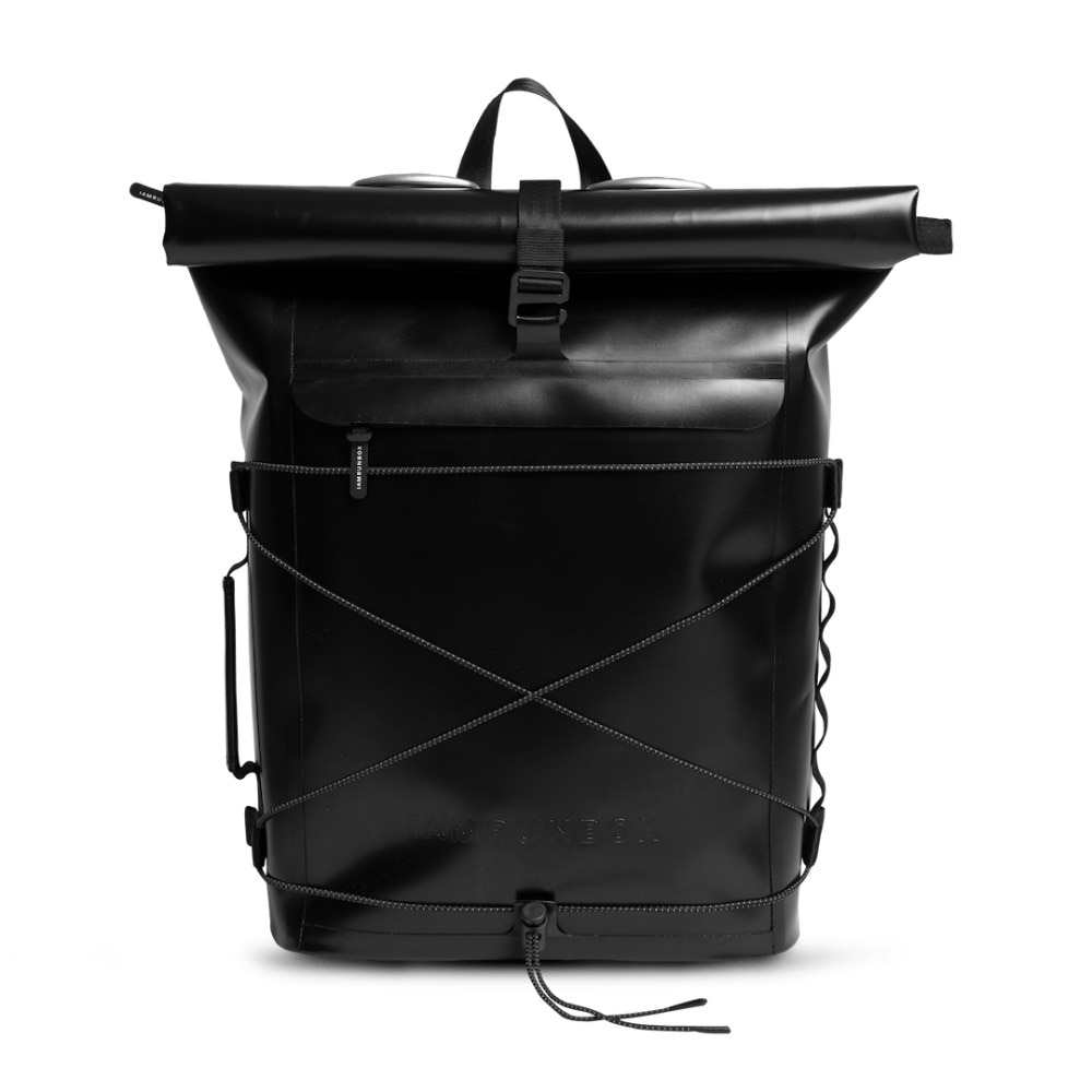 IAMRUNBOX Recycled Pannier Rolltop Sekk Sort