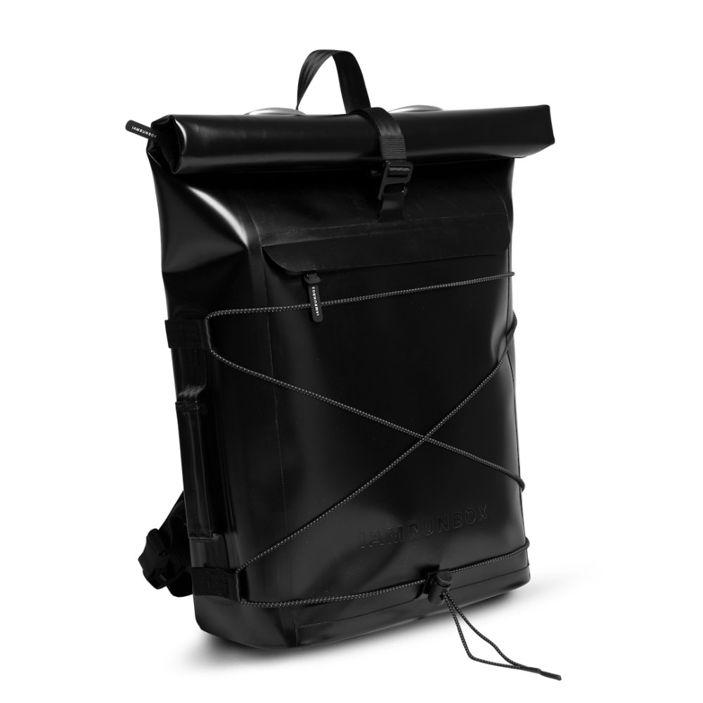 IAMRUNBOX Recycled Pannier Rolltop Sekk Sort