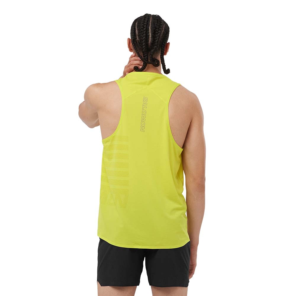 Salomon Sense Aero Singlet GFX Herre Gul