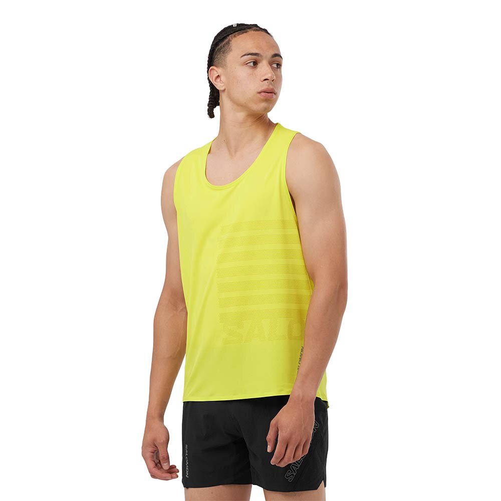 Salomon Sense Aero Singlet GFX Herre Gul