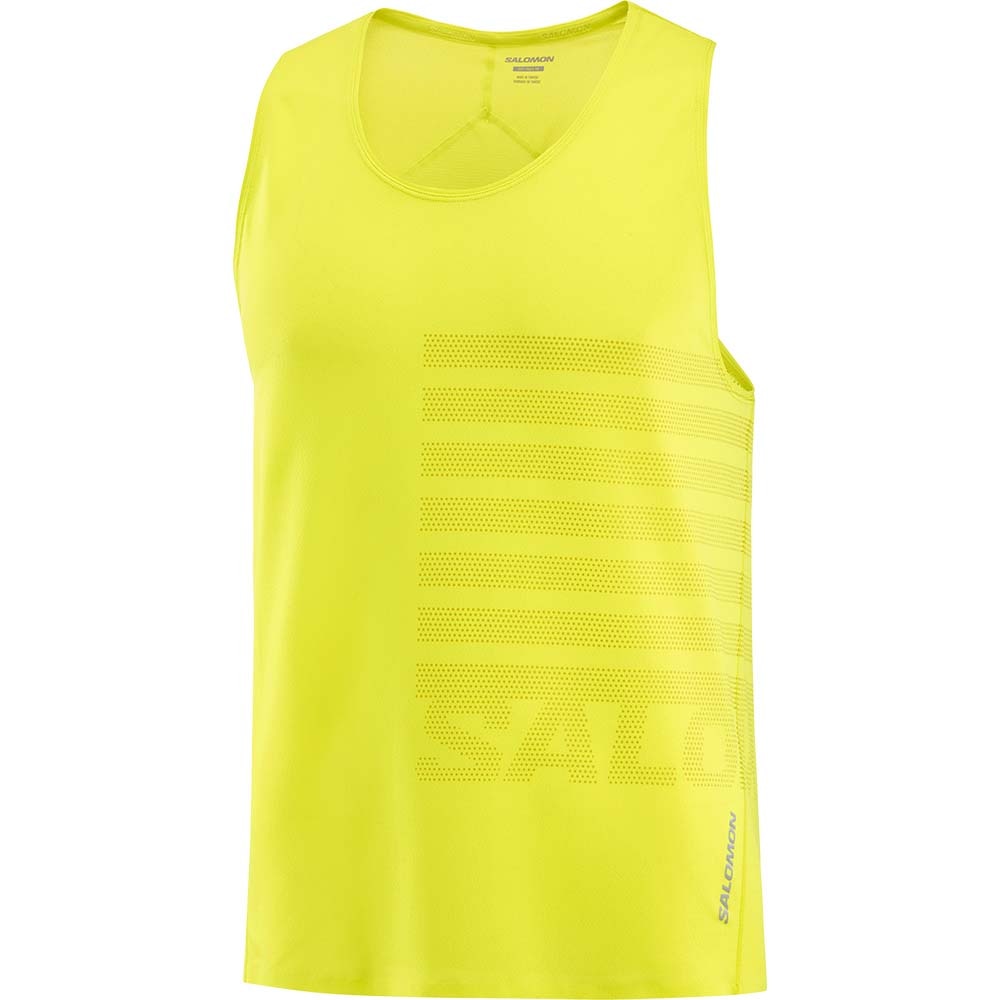 Salomon Sense Aero Singlet GFX Herre Gul