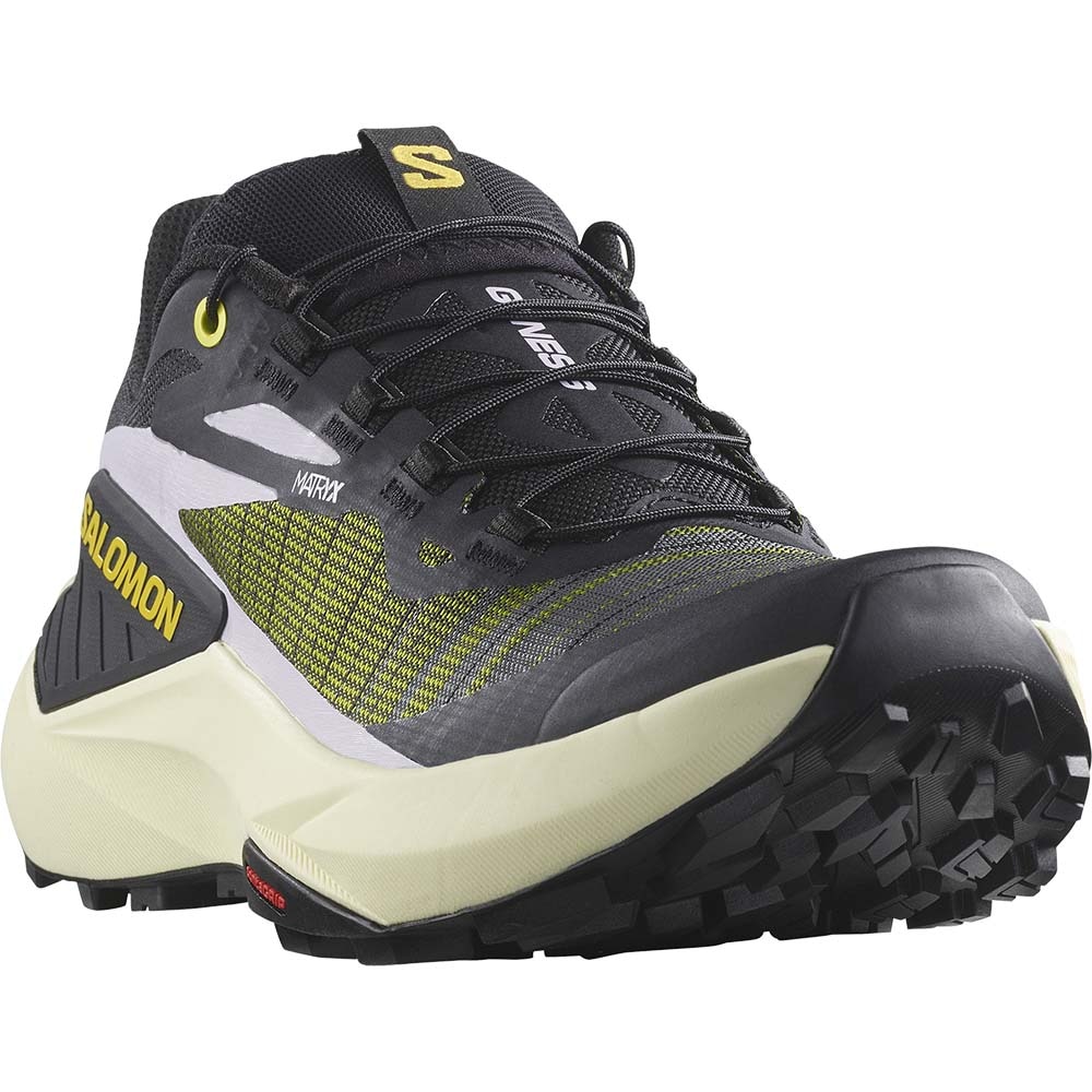 Salomon Genesis Joggesko Dame Sort/Lilla/Grønn