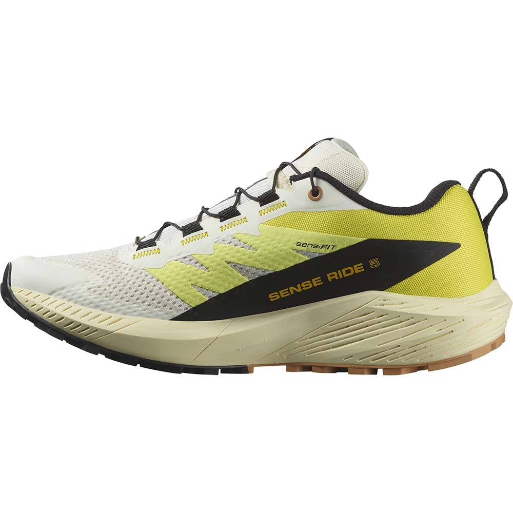 Salomon Sense Ride 5 Joggesko Dame Beige/Gul/Sort