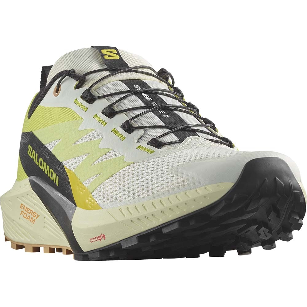 Salomon Sense Ride 5 Joggesko Herre Beige/Gul/Sort