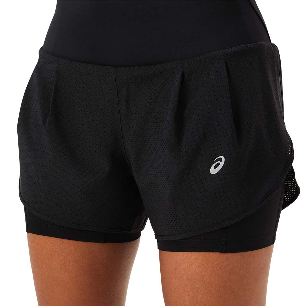 Asics Road 2in1 3.5in Shorts Dame Sort