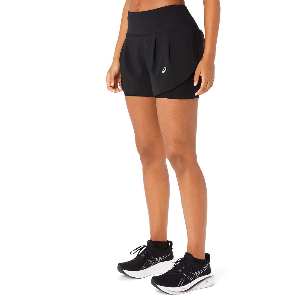 Asics Road 2in1 3.5in Shorts Dame Sort