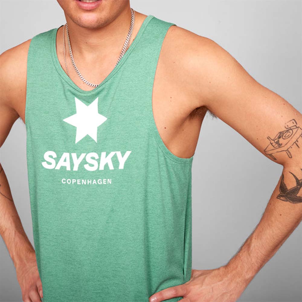 Saysky Combat Logo Singlet Herre Grønn