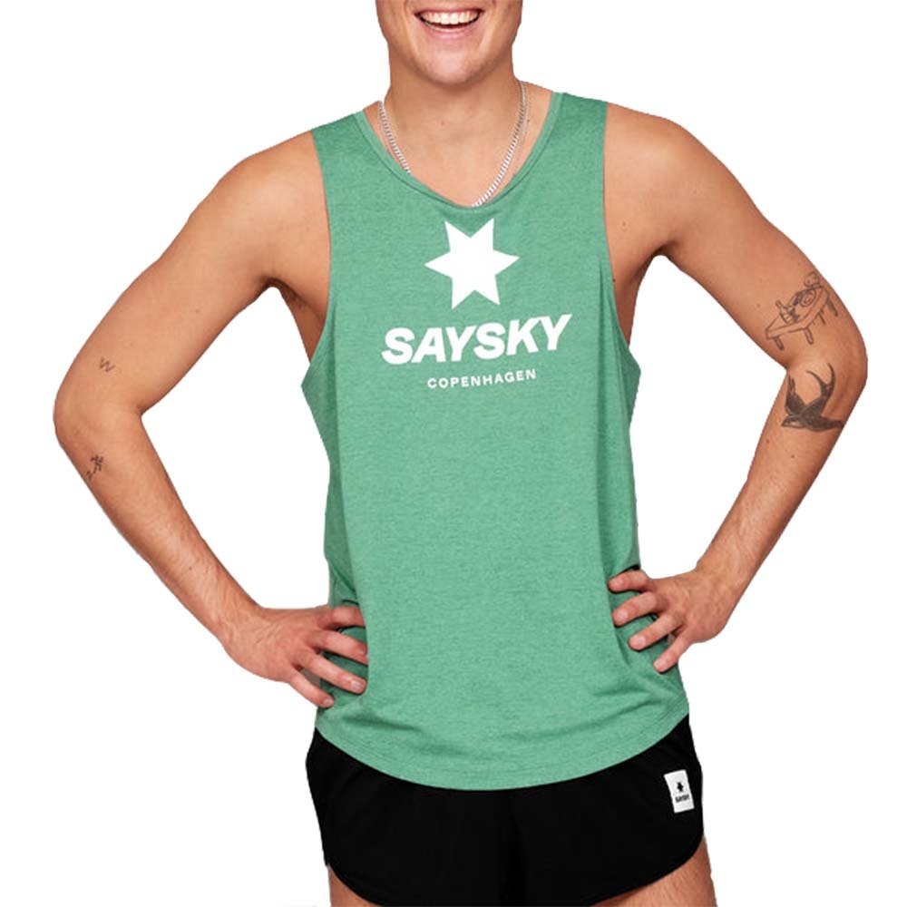 Saysky Combat Logo Singlet Herre Grønn