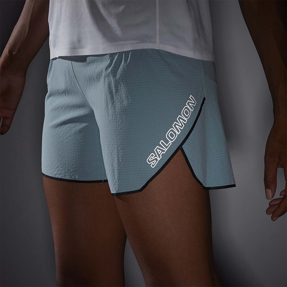 Salomon Sense Aero 5" Løpeshorts Dame Lys Blå