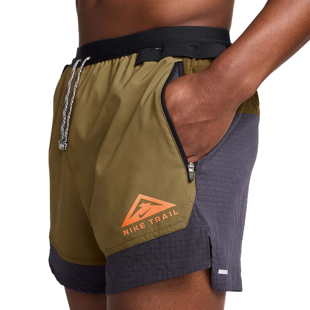 Nike Dri-Fit Trail Flex Stride 5' Løpeshorts Herre Grønn/Grå