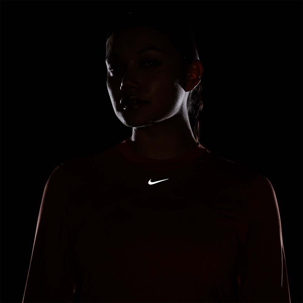 Nike Dri-Fit Swift Element Crew Langermet Trøye Dame Rød/Oransje