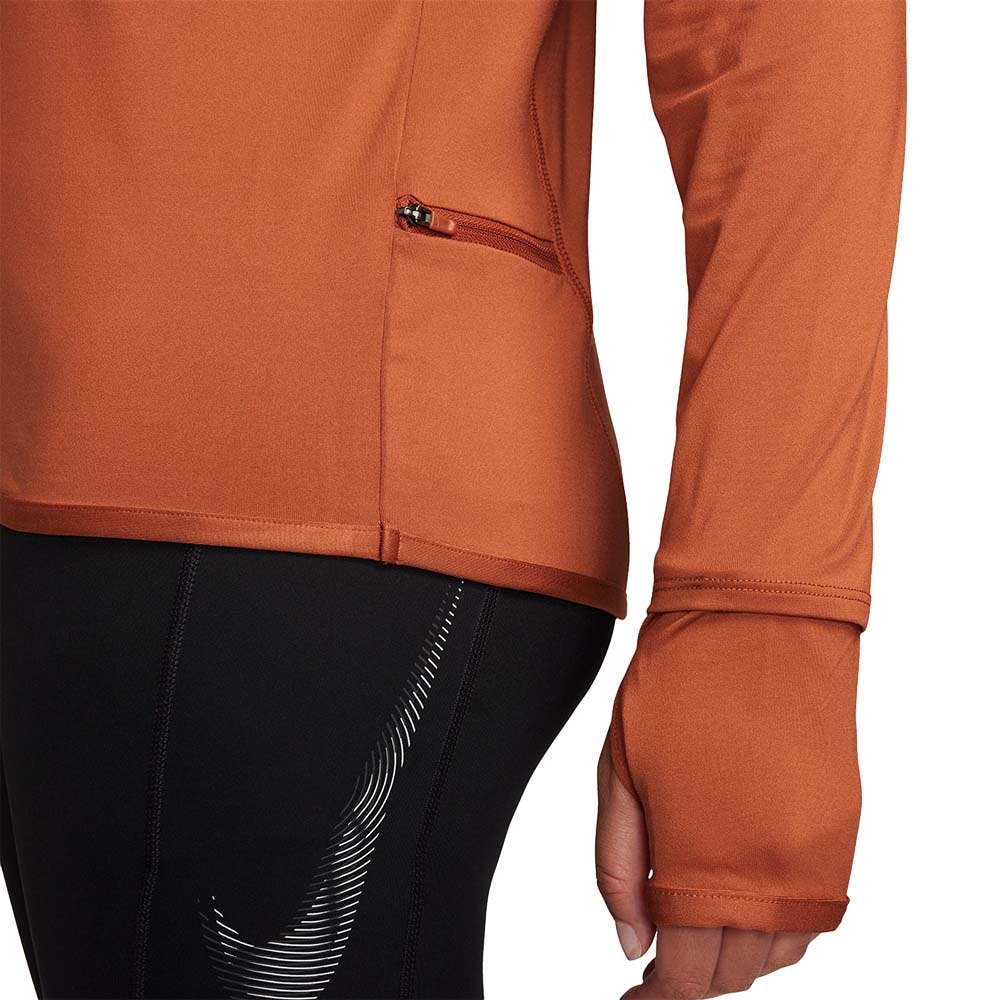 Nike Dri-Fit Swift Element Crew Langermet Trøye Dame Rød/Oransje