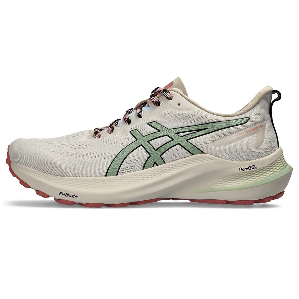 Asics GT-2000 12 TR Joggesko Dame Beige/Grønn/Rosa