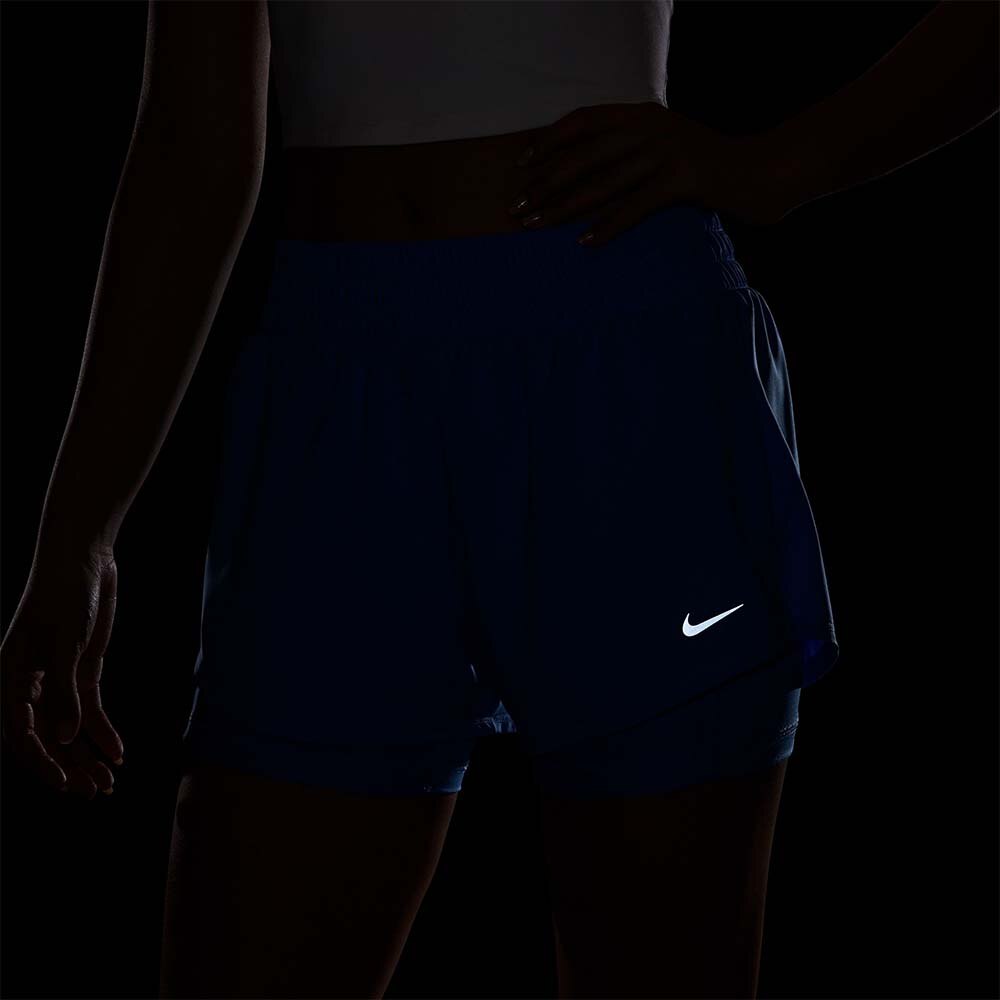 Nike Dri-Fit One Mid-Rise 3'' 2in1 Løpeshorts Dame Blå